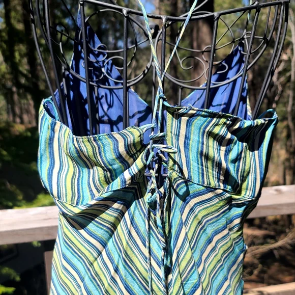 Angie sea color STUNNING spaghetti strapped corset tie dress szL - Picture 4 of 7